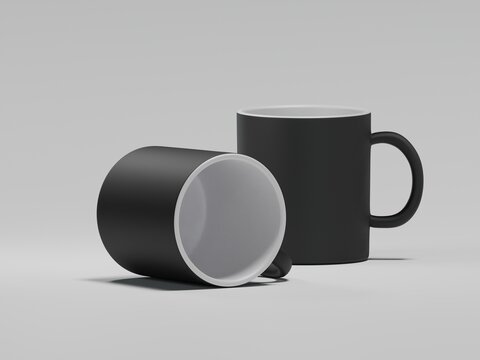black and white cups