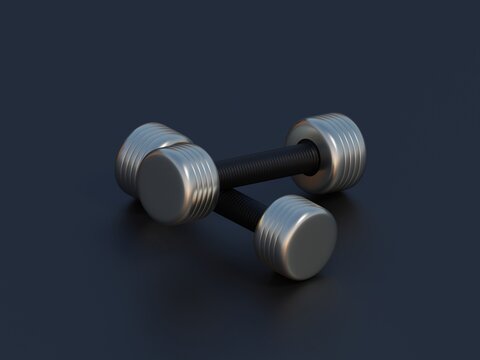dumbbell on black background