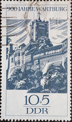 GERMANY, DDR - CIRCA 1966  : a postage stamp from Germany, GDR showing a partial view of the...