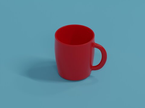 red cup on blue background 