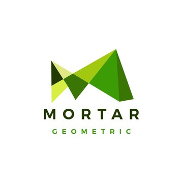 m letter abstract geometric polygonal mark logo vector icon illustration