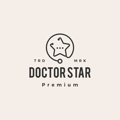 doctor star hipster vintage logo vector icon illustration