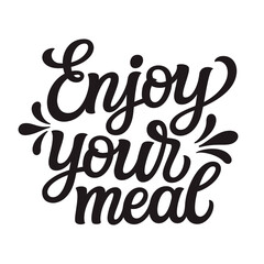Enjoy your meal. Hand lettering - obrazy, fototapety, plakaty