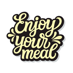 Enjoy your meal. Hand lettering - obrazy, fototapety, plakaty