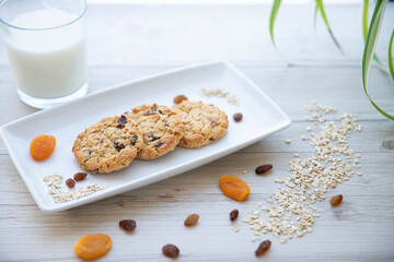 Fruit and oat cookie summer food