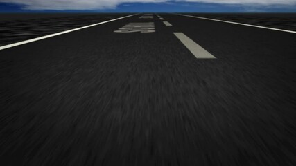 Education text over road. Abstract loop concept of learning success, school, science and inspiration. Seamless loopable 3d animation. Moving over the street.