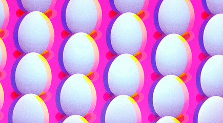 easter eggs background, digital glitch,