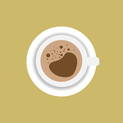 isolated vector cup of coffee with an attractive froth.  