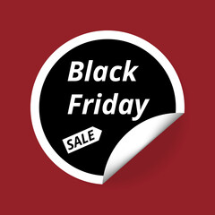 Black Friday Sticker. Special offer, sale, discount, shop, black friday. Vector illustration.
