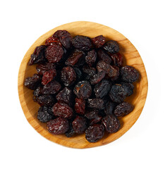 Raisins isolated on white background. Healthy food, isolated objects.