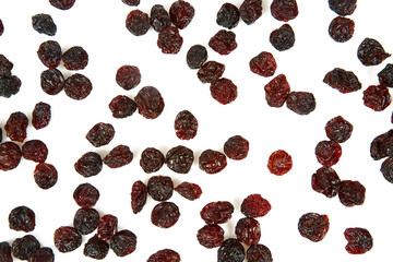 Raisins isolated on white background. Healthy food, isolated objects.