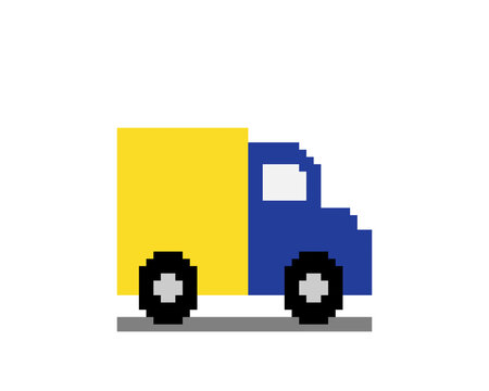 Pixel truck image. Vector illustration of cross stitch pattern.