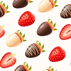 Vector seamless pattern with chocolate and berries