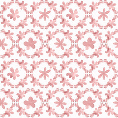 Fototapeta na wymiar Seamless background with watercolor flowers. Pattern for wallpaper, fabric, packaging in pastel color.
