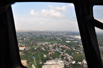 Fototapeta na wymiar Helicopter ride Nature view in thailand