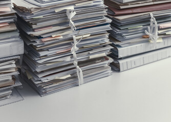 Stacks of paperwork in the office