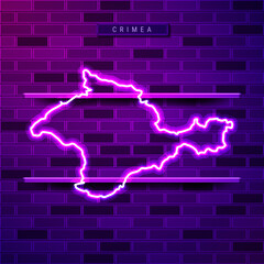 Crimea map glowing purple neon lamp sign
