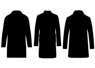 Mens coat in the set. Vector image.