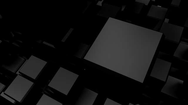 Fototapeta abstract 3d cube background, 3d illustration of abstract background with thousand cube in 3d perspective view