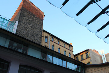 flats (?) buildings at rosenhofe in berlin (germany) 