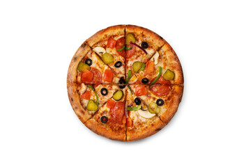 fresh pizza on a white background small