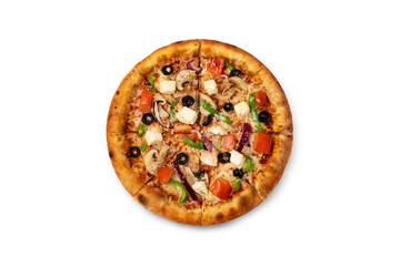 fresh pizza on a white background small