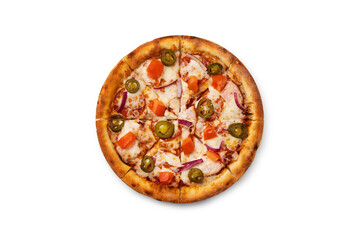 fresh pizza on a white background small