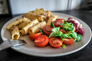 italian pasta with tomato and tuna