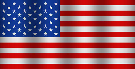 Fototapeta premium American flag with wave. Usa waving background. Banner of united states of america. American national day with wind. Emblem of veteran. Patriotic and memorial holiday. Stripe and star. Vector