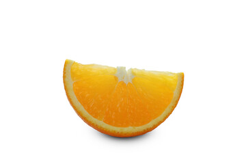 Ripe orange slice isolated on white background