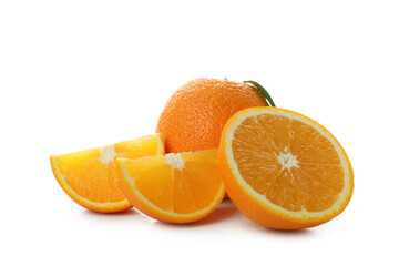 Fresh ripe orange isolated on white background