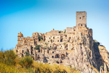 Abandoned medieval village of Craco, in Basilicata, southern Italy