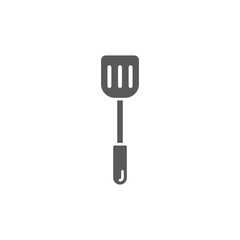 Black line Spatula icon isolated on white background. Kitchen spatula icon. BBQ spatula sign. Barbecue and grill tool. Set icons colorful circle buttons. Vector Illustration