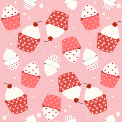 Cupcake Seamless Pattern Background
