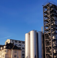 industry factory tanks in the sunny harbour