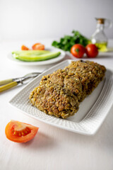 Vegetable cutlets with mushrooms and oat.