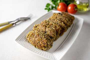 Vegetable cutlets with mushrooms and oat.