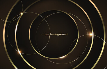 dark background with golden circles. modern background. vector illustration. eps 10