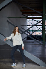 Fototapeta premium woman walking on railway