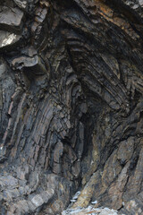 Fototapeta na wymiar Detail of the folded strata of the cliffs at Hartland Devon