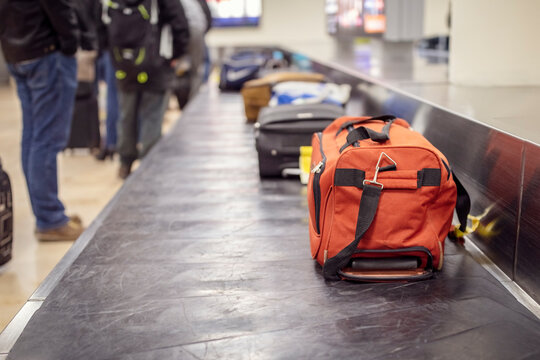 Baggage Claim Luggage Conveyor Belt At Airport