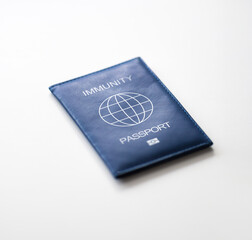 tourism, travel and health care concept - immunity passport on white background