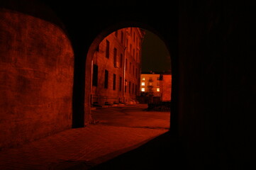Walk around the old city. Night city. Beautiful architecture.