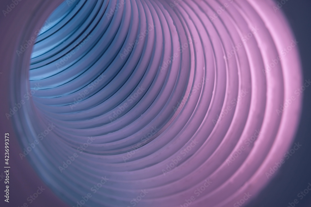 Poster Beautiful round abstract gray tunnel with color light on a background pattern textured ford design.
