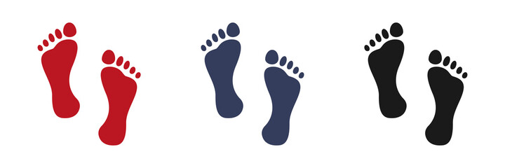 Feet icons set, flat design, vector illustration for web design and mobile applications.