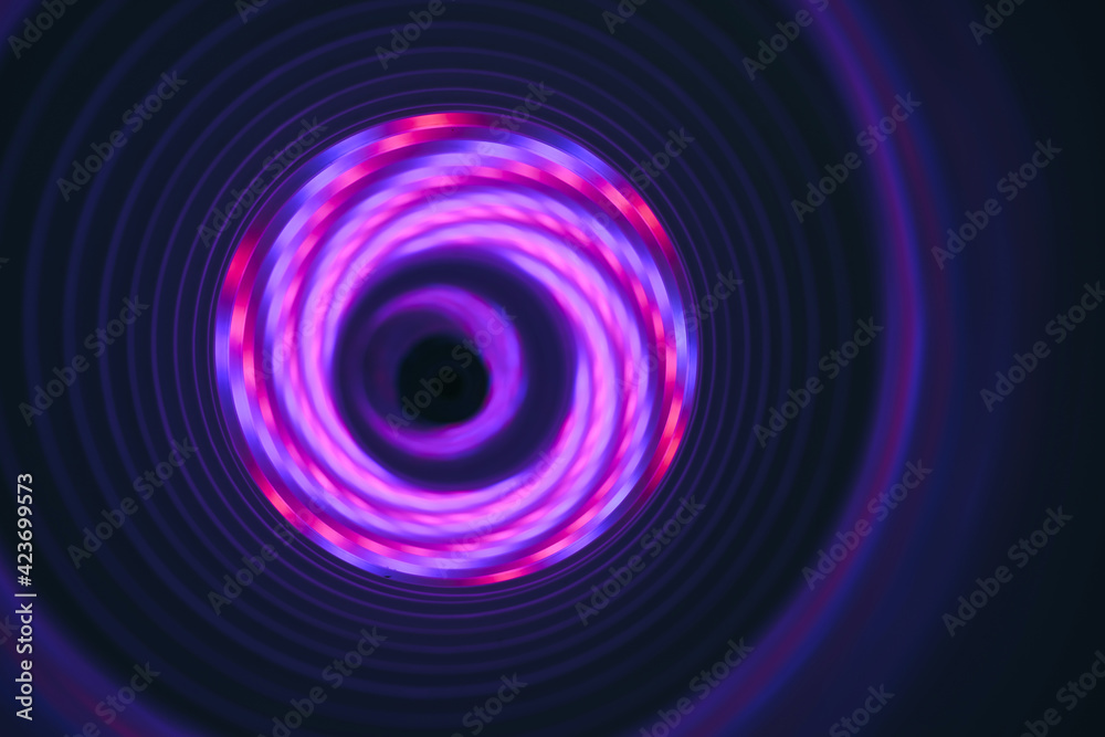 Aufkleber Abstract swirl tunnel with purple light on a background pattern textured for design.