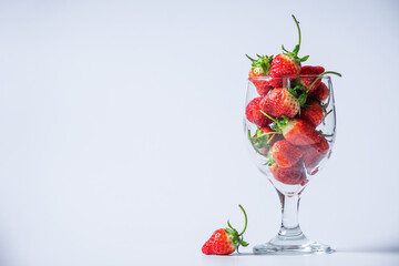 The strawberries in a glass 