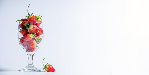 The strawberries in a glass 