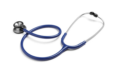 Modern stethoscope on white background. Medical device