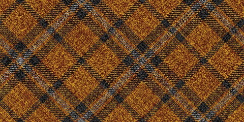 ragged grungy repeatable diagonal checkered texture of classic coat tweed brown fabric with gray and black stripes for gingham, plaid, tablecloths, shirts, tartan, clothes, dresses, bedding, blankets